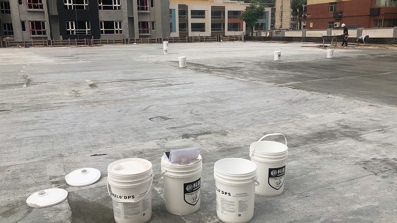 圖4 屋面結構完成后及時噴涂DPS